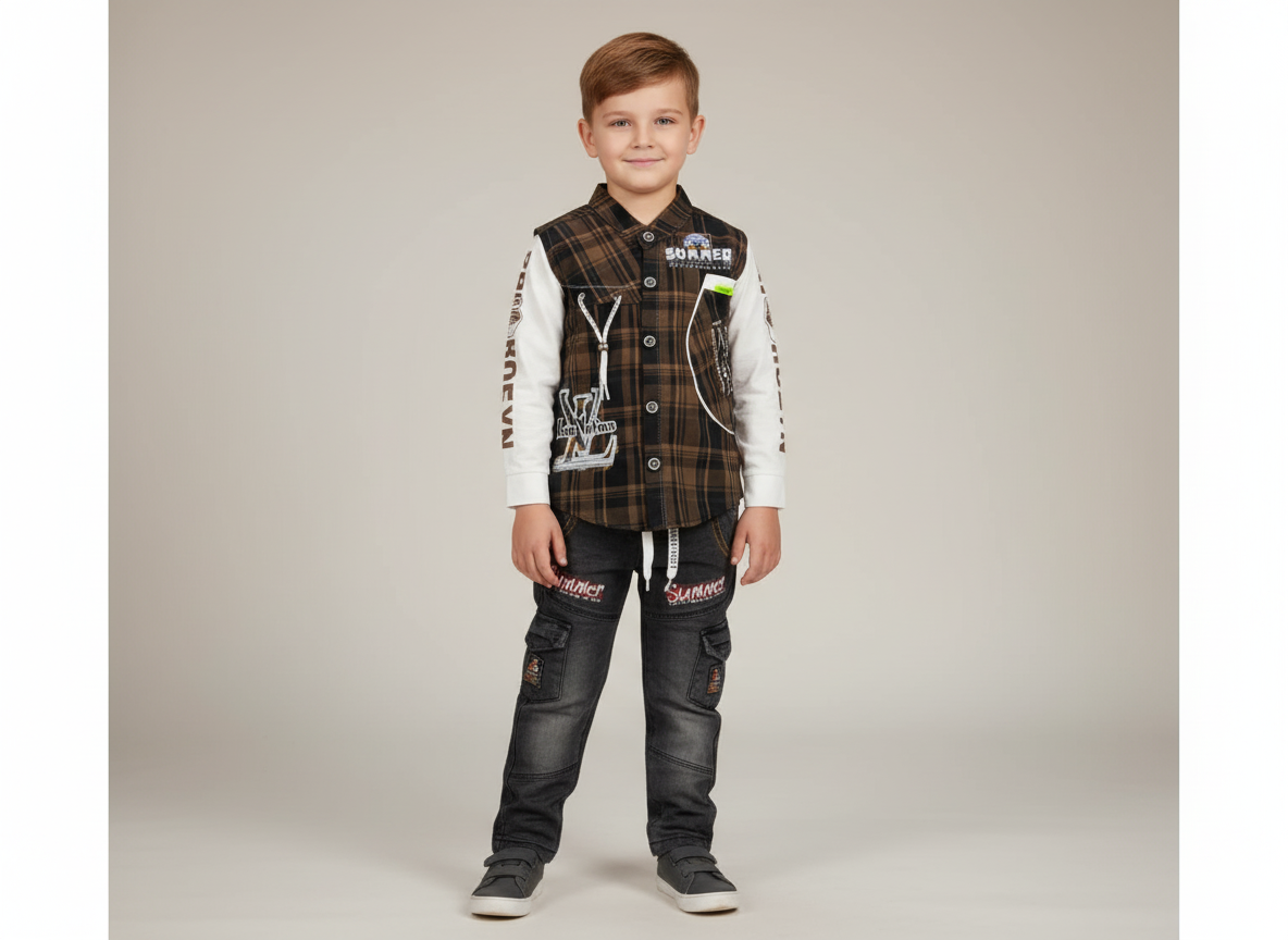 Neyva Official Kids Collection | Boys Stylish 2-Piece Suit – Premium Fabric with Modern Design