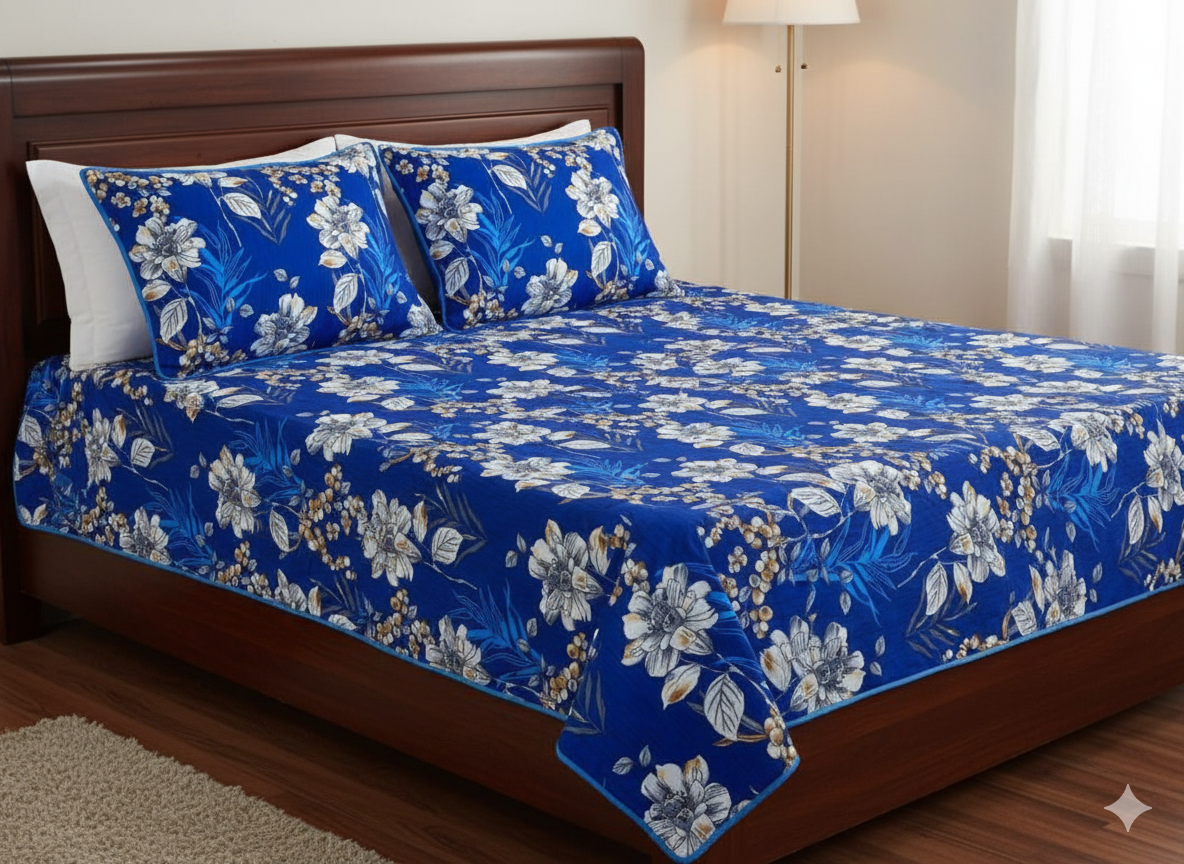 Premium Floral Double Bedsheet Set | Neyva Official | Comfortable 3-Piece