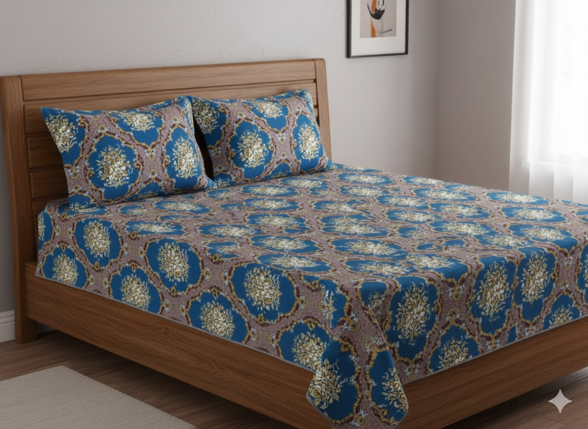 Premium Floral Double Bedsheet Set | Neyva Official | Comfortable 3-Piece
