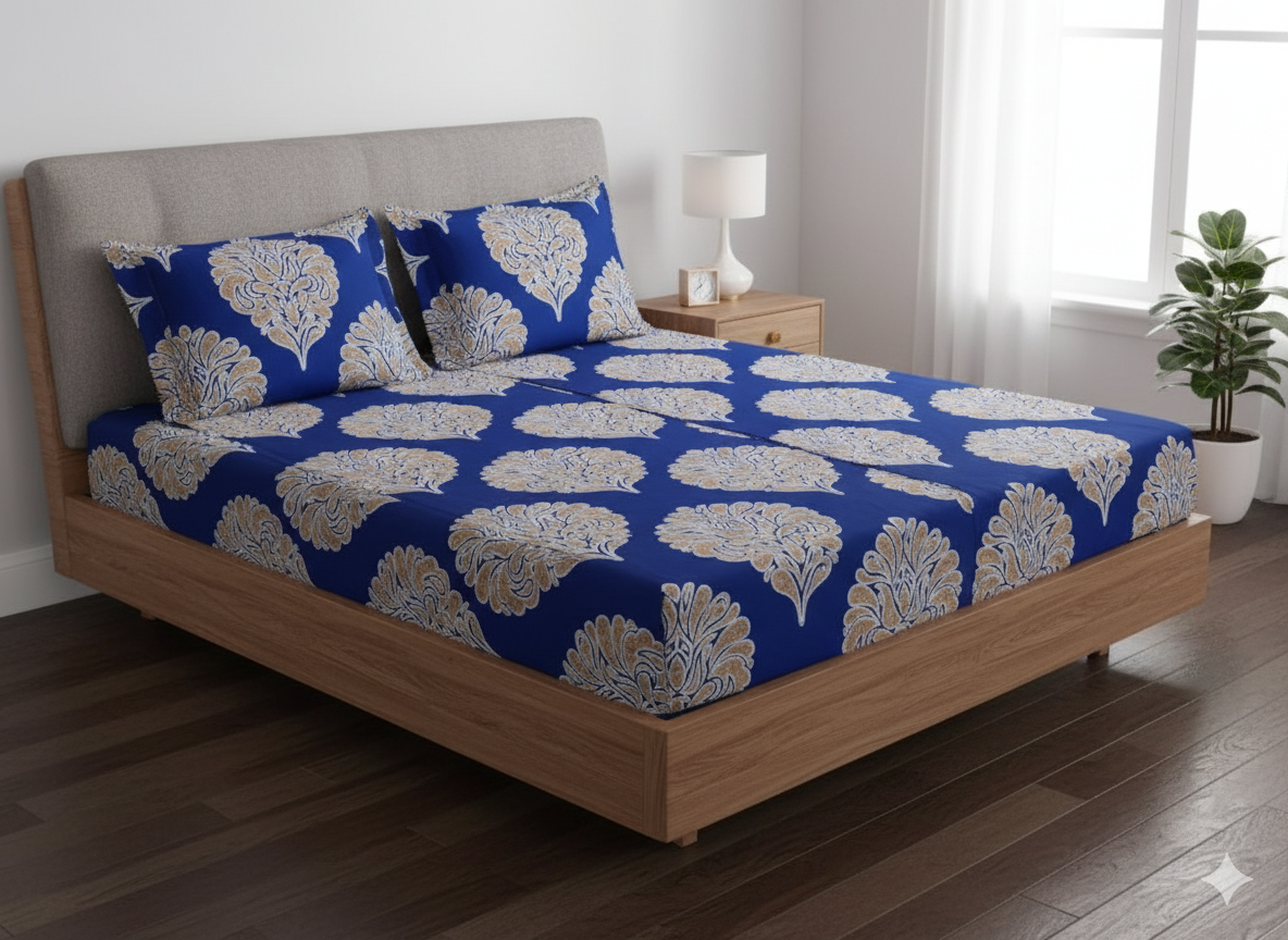 Premium Floral Double Bedsheet Set | Neyva Official | Comfortable 3-Piece
