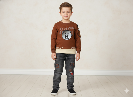 Neyva Official Kids Collection | Boys Stylish 2-Piece Suit – Premium Fabric with Modern Design