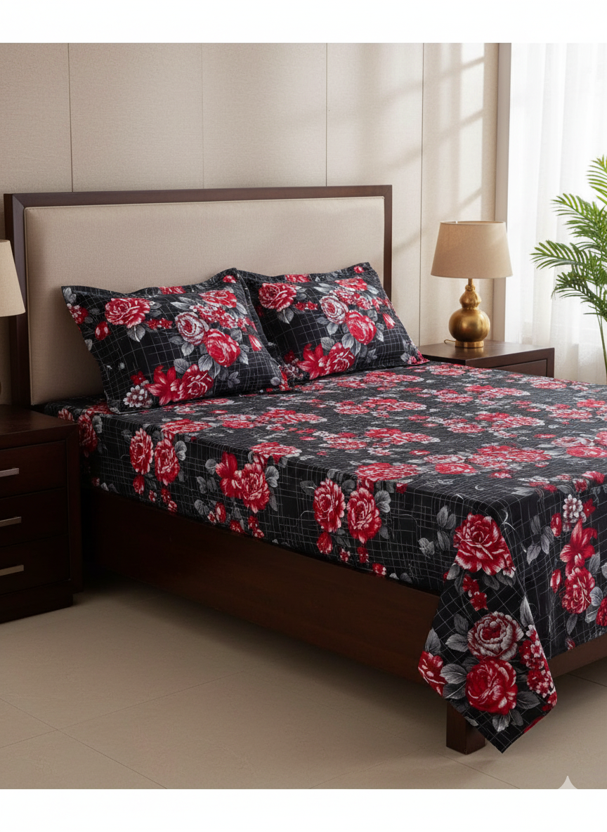 Premium Floral Double Bedsheet Set | Neyva Official | Comfortable 3-Piece
