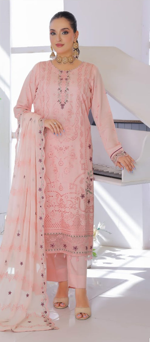 Zaras Collection | Neyva Official | Bana Dora Viscose Embroidered 3 Piece Suit