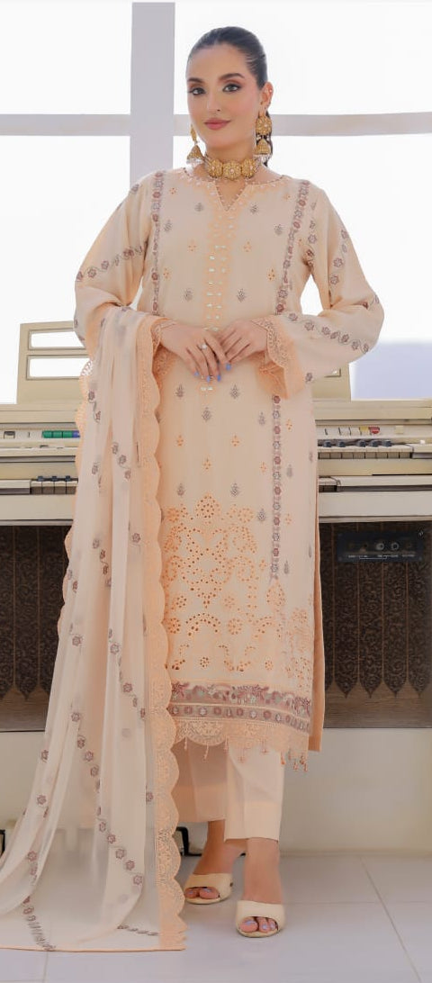 Zaras Collection | Neyva Official | Bana Dora Viscose Embroidered 3 Piece Suit