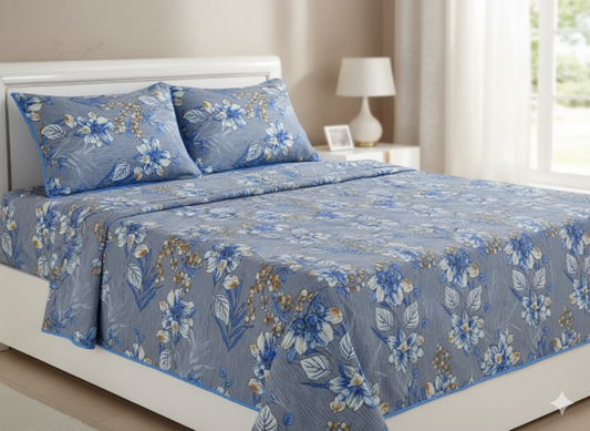 Premium Floral Double Bedsheet Set | Neyva Official | Comfortable 3-Piece