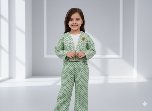 Neyva Official Kids Collection | Girls 2-Piece Suit – Soft Cotton Top & Trouser Set