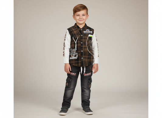 Neyva Official Kids Collection | Boys Stylish 2-Piece Suit – Premium Fabric with Modern Design