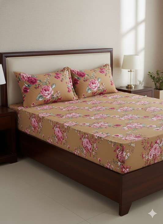 Premium Floral Double Bedsheet Set | Neyva Official | Comfortable 3-Piece