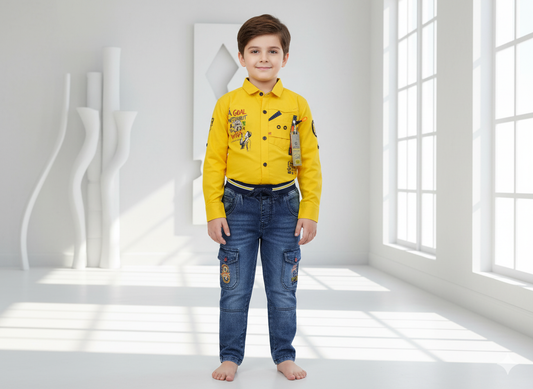 Neyva Official Kids Collection | Boys Stylish 2-Piece Suit – Premium Fabric with Modern Design