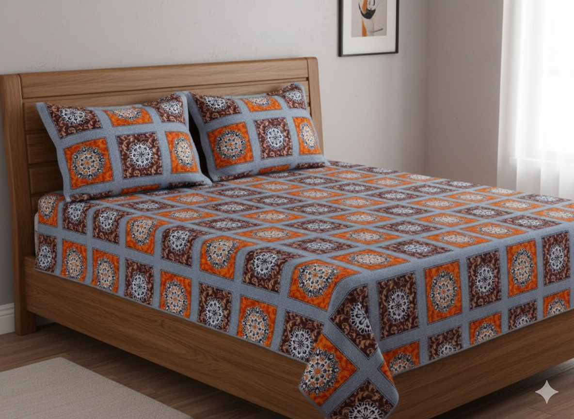 Premium Floral Double Bedsheet Set | Neyva Official | Comfortable 3-Piece