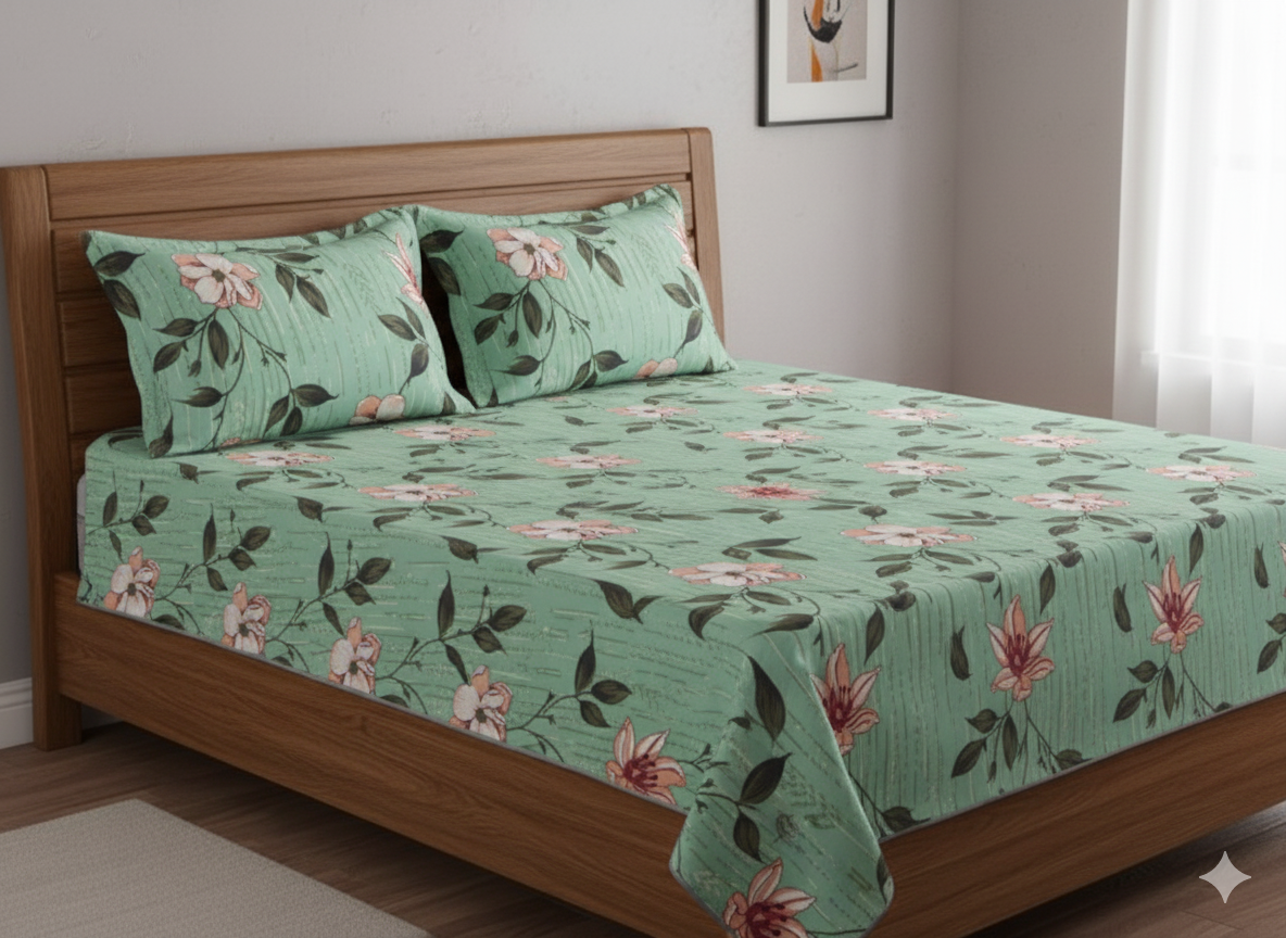 Premium Floral Double Bedsheet Set | Neyva Official | Comfortable 3-Piece