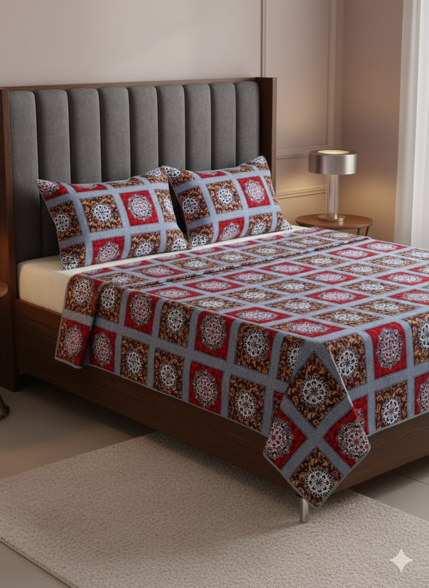 Premium Floral Double Bedsheet Set | Neyva Official | Comfortable 3-Piece