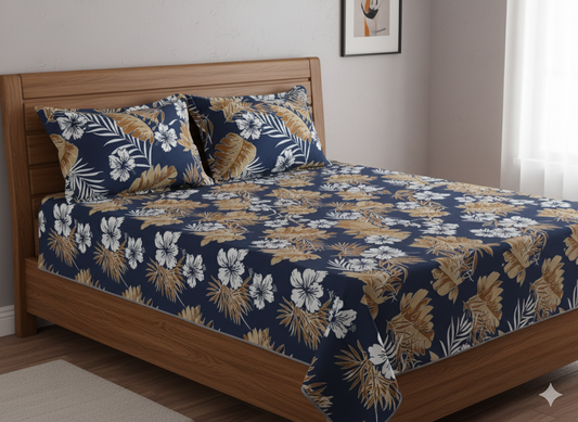 Premium Floral Double Bedsheet Set | Neyva Official | Comfortable 3-Piece