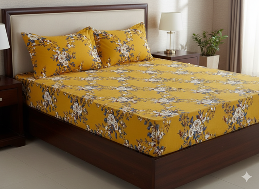 Premium Floral Double Bedsheet Set | Neyva Official | Comfortable 3-Piece