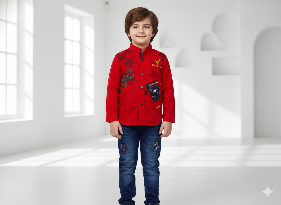 Neyva Official Kids Collection | Boys Stylish 2-Piece Suit – Premium Fabric with Modern Design
