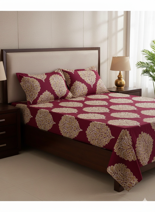 Premium Floral Double Bedsheet Set | Neyva Official | Comfortable 3-Piece