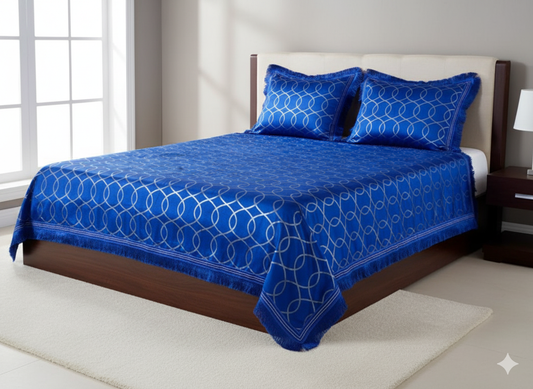 Royal Blue  Premium Velvet Bedsheet  Set  | Neyva Official | Comfortable 3-Piece