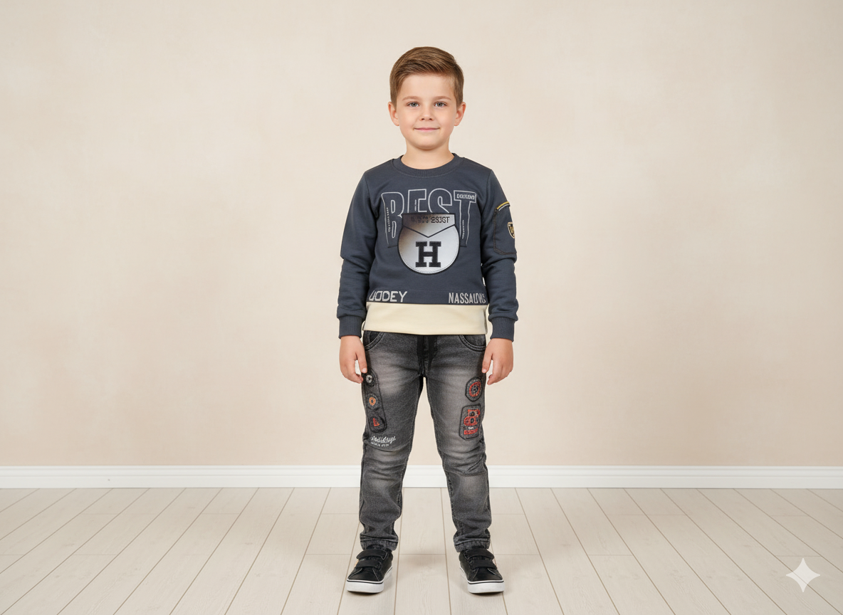 Neyva Official Kids Collection | Boys Stylish 2-Piece Suit – Premium Fabric with Modern Design
