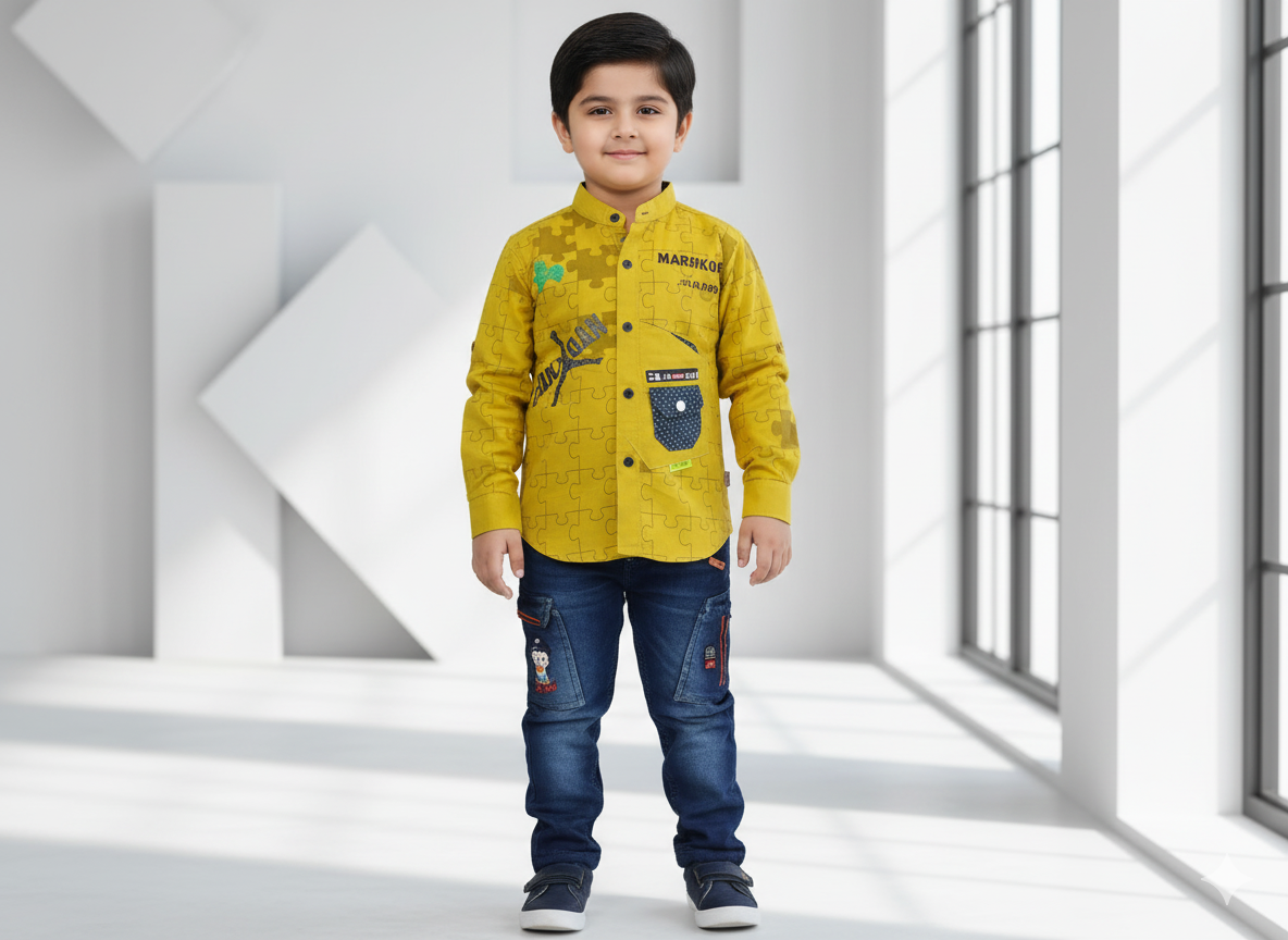 Neyva Official Kids Collection | Boys Stylish 2-Piece Suit – Premium Fabric with Modern Design