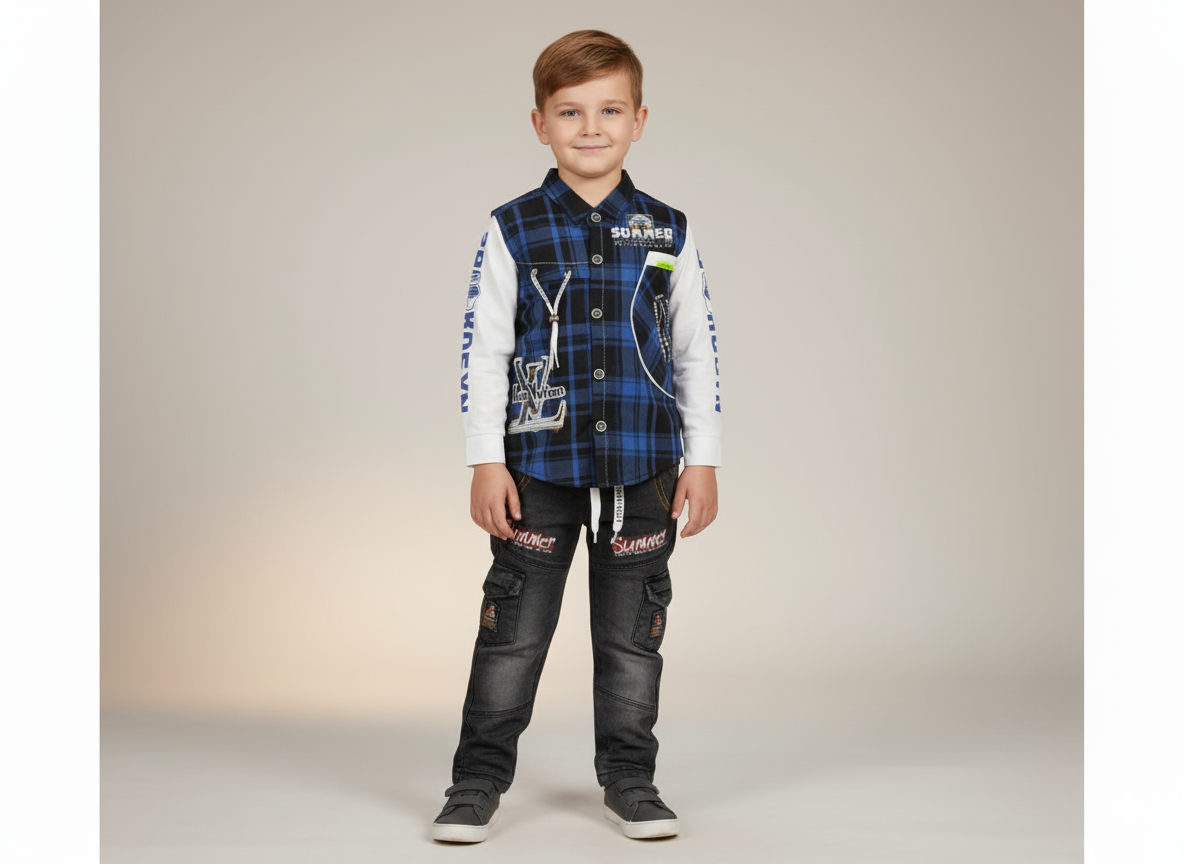 Neyva Official Kids Collection | Boys Stylish 2-Piece Suit – Premium Fabric with Modern Design