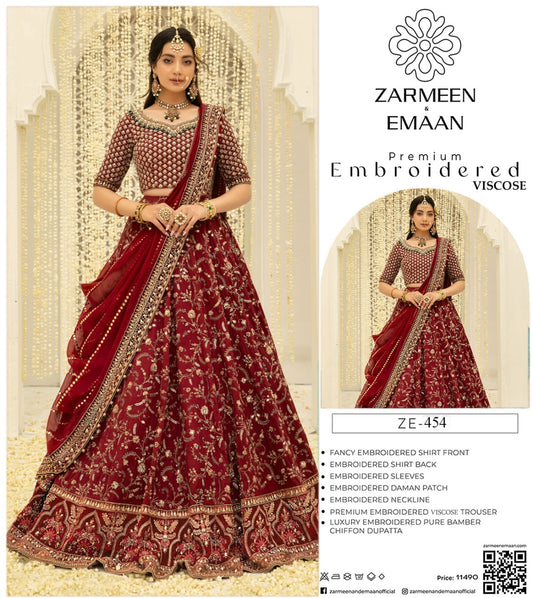 Zarmeen Eman Volume | Neyva Official | Premium Embroidered Viscose 3-Piece Suit
