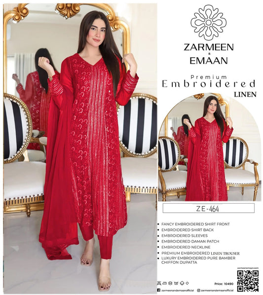 Zarmeen Eman Volume | Neyva Official | Premium Embroidered Viscose 3-Piece Suit