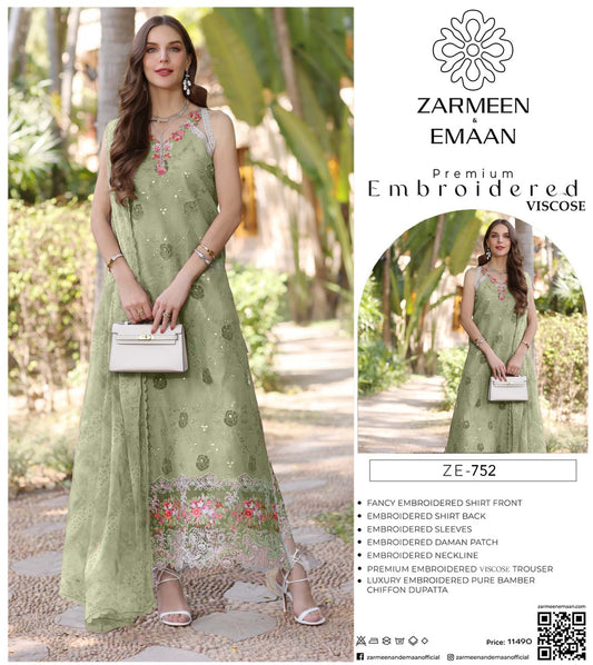 Zarmeen Eman Volume | Neyva Official | Premium Embroidered Viscose 3-Piece Suit
