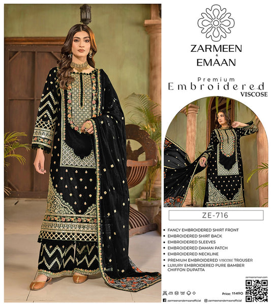 Zarmeen Eman Volume | Neyva Official | Premium Embroidered Viscose 3-Piece Suit