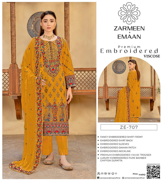 Zarmeen Eman Volume | Neyva Official | Premium Embroidered Viscose 3-Piece Suit